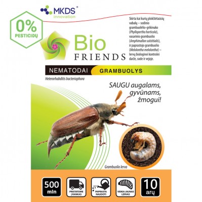 Nematodai GRAMBUOLIŲ LERVOMS (H. bacteriophora) 500 mln./10 a